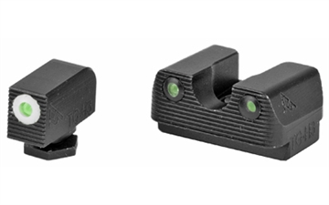 Picture of Rival Arms Tritium 3 Dot Front/Rear Green Night Sight, Fits Glock 42/43, White Front Sight Ring, Black Nitride Quench-Polish-Quench (QPQ) Finish RA-RA2B231G