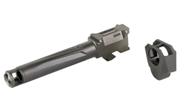 Picture of Radian Weapons RAMJET Fluted Barrel with AFTERBURNER Muzzle Brake, 9MM, Black DLC Finish, INTRA-LOK Mounting System, Fits Glock 19 Gen 3 G19G3-IL-RN G19G3ILRN