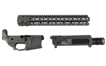 Picture of Radian Weapons AX556, Billet Upper/Lower Set, Semi-Automatic, 556 NATO/223 Remington, Ambidextrous, Cerakote Finish, Gray, Includes Radian Talon Ambidextrous Safety, Hammer Pin, 14" MLOK Handguard R0412