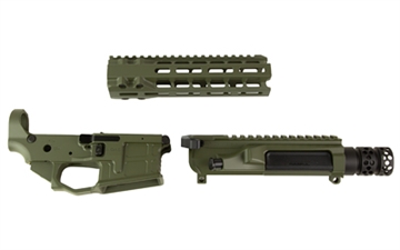 Picture of Radian Weapons AX556, Billet Upper/Lower Set, Semi-Automatic, 556 NATO/223 Remington, Ambidextrous, Cerakote Finish, Olive Drab Green, Includes Radian Talon Ambidextrous Safety, Hammer Pin, 8.5" MLOK Handguard R0439