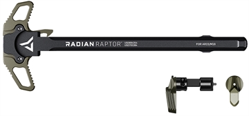 Picture of Radian Weapons Raptor Charging Handle & 45/90 Talon Safety, Radian OD, Ambi Controls, Fits Mil-Spec AR-15/M16 Platform R0665