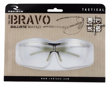 Picture of Radians CSB1011BX Bravo Glasses Eye Protection Silver Metal Frame Polycarbonate Clear Lens 1 Pair 674326290348
