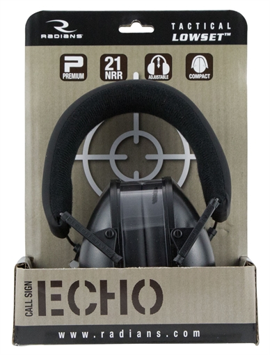 Picture of Radians Tactical Lowset Passive Muff Polymer 21 dB Over the Head Black Adult 1 Pair CSE40BX