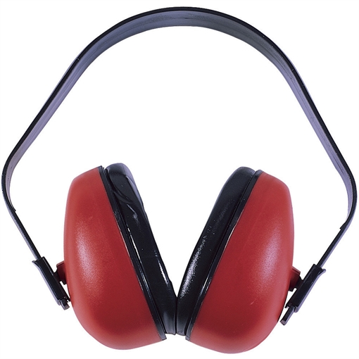 Picture of Radians Def-Guard Muff Polymer 23 dB Over the Head Black/Red Adult 1 Pair DF0310HC