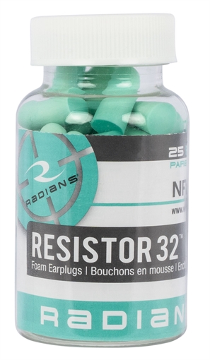 Picture of Radians FP70A25 Resistor Earplugs Foam 32 dB In The Ear Aqua Blue Adult 25 Pair FP70A/25