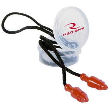 Picture of RADIANS SNUG PLUGS REUSABLE CORDED EARPLUGS WITH CASE ON HEADER CARD NRR28 RAIJP3150HC