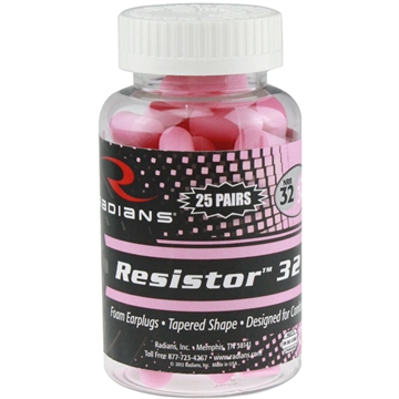 Picture of Radians Radians Resistor 32 Foam Ear Plugs Uncorded Pink 25 pr. Jar FP70P/25 FP70P25