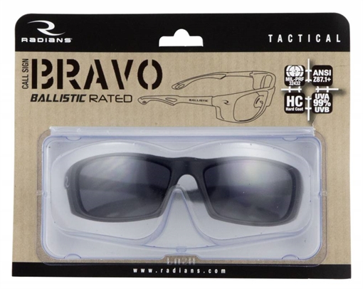 Picture of RADIANS SHOOTING GLASSES MATTE BLACK/SMOKE RUBBER TEMPLE GRIPS ADJUSTABLE RUBBER NOSEPIECE RAICSB1002BX