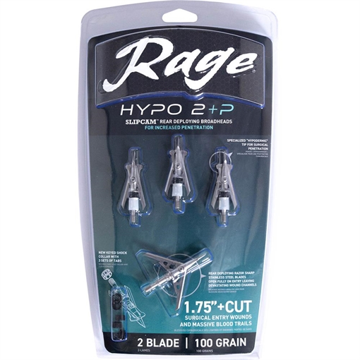 Picture of RAGE BROADHEAD HYPO 2 +P 2-BLADE 100GR 1.75" CUT 4PK R60005 R60002