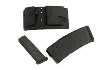 Picture of Raven Concealment Systems Copia, Double Magazine Pouch, Ambidextrous, Fits (1) AR-15 Magazine and 1-Double Stack Pistol Magazine, Rifle Pouch is Oriented in Front of Pistol Pouch, Matte Finish, Black COPIARPBK