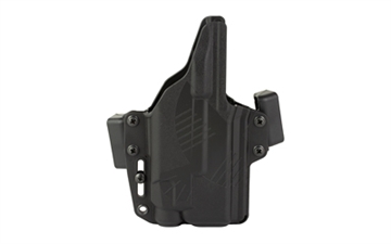 Picture of Raven Concealment Systems Perun LC OWB Holster, 1.5", Fits Glock 19 with TLR-7, Ambidextrous, Black, Nylon/Polymer PXG19TLR7A