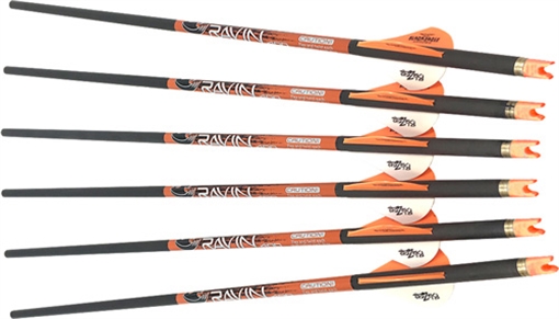 Picture of RAVIN XBOW ARROW CARBON W/2" OFFSET VANES 400GR .003" 6PK* R138