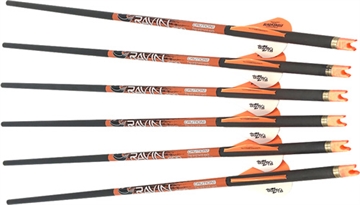 Picture of RAVIN XBOW ARROW CARBON W/2" OFFSET VANES 400GR .003" 6PK* R138