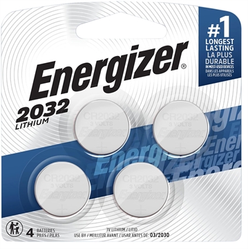 Picture of Energizer CR2032 Lithium Battery Silver 3.0 V 235 mAh, Qty (4) Single Pack 2032BP4C3