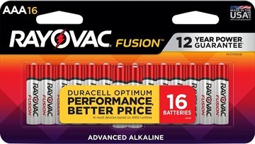 Picture of Rayovac AAA HIGH ENREGY Alkaline Batteries Silver/Blue 1.5 Volts 1,123 mAh (16) Single Pack 82416T02