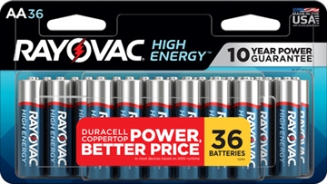 Picture of RAYOVAC HIGH ENERGY ALKALINE AA BATTERIES 36 PACK E302334306