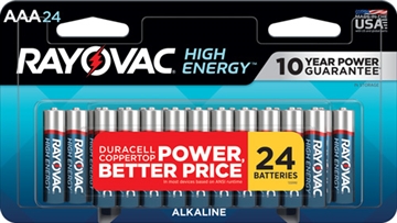 Picture of RAYOVAC HIGH ENERGY ALKALINE AAA BATTERIES 24 PACK E302344702