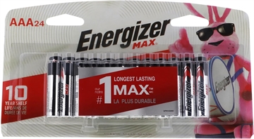 Picture of Energizer AAA Max Black/Silver 1.5V Alkaline Qty (24) Single Pack E92BP24E4