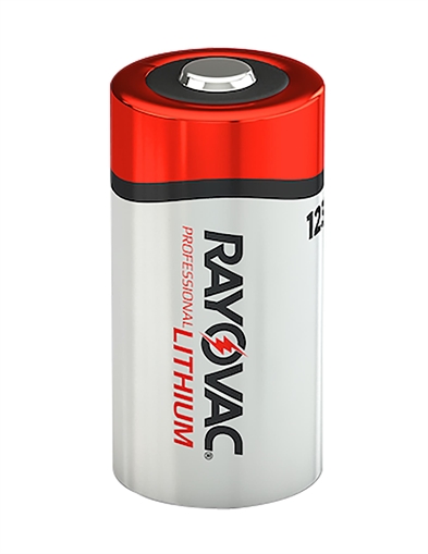 Picture of Rayovac 123A Lithium Silver/Red 3 Volts 1,500 mAh (2) Single Pack RL123A2