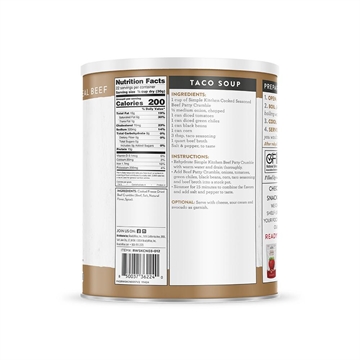 Picture of Readywise Freeze-Dried Seasoned Beef Patty Crumbles #10 Can 22 Serving RWSKCN03-012
