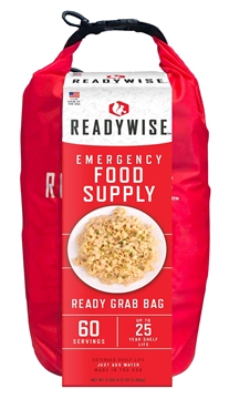 Picture of ReadyWise RW01641 7 Day Emergency Grab Bag 60 Servings, 10 Mylar Pouches, 13,920 Total Calories, About 60 Cups of Water Needed RW10641