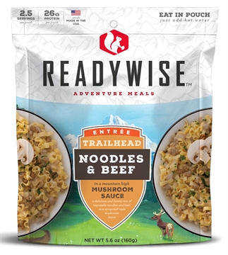 Picture of ReadyWise Trailhead Noodles & Beef 2.5 Servings In A Resealable Pouch, 6 Per Case RW05004