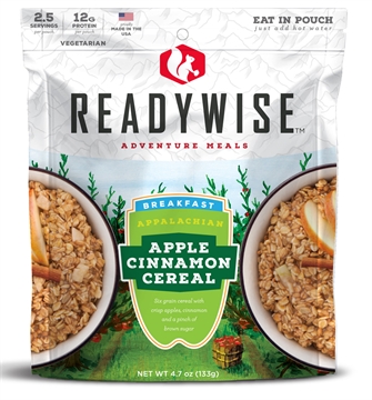 Picture of ReadyWise Outdoor Food Kit Appalachian Apple Cinnamon Cereal Breakfast Entree 2.5 Servings In A Resealable Pouch, 6 Per Pack RW05008