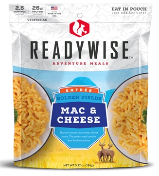 Picture of ReadyWise Outdoor Food Kit Golden Fields Mac and Cheese 2.5 Servings In A Resealable Pouch, 6 Per Case RW05009