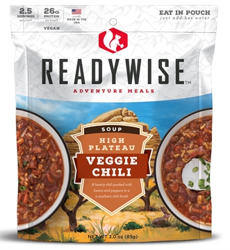 Picture of ReadyWise Outdoor Food Kit High Plateau Veggie Chili Soup 2.5 Servings In A Resealable Pouch, 6 Per Case RW05011