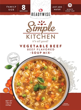 Picture of ReadyWise Simple Kitchen Vegetable Beef Soup 8 Servings Per Pouch, 6 Per Case RWSK05067