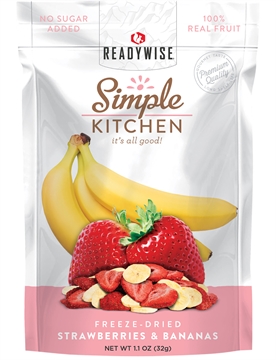 Picture of ReadyWise Simple Kitchen Freeze Dried Fruit Strawberry & Bananas 1 Serving Pouch 6 Per Case SK05009