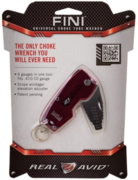 Picture of Real Avid FINI, Tool, Choke Wrench, Fits .410,28,20,16,12,10 Ga, Red Finish with Stainless Steel Blade AVCWT210