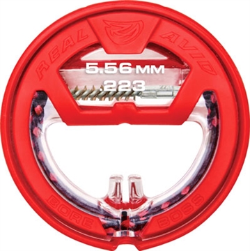 Picture of Real Avid Bore Boss, Ultra-Compact Bore Cleaning System, Fits .223/5.56MM Caliber Firearms, Dual Action Cable, Integrated Phosphor Bronze Brush/Braided Mop, Flex-Case Handle, Self-Storing avbb223