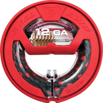 Picture of Real Avid Bore Boss, Ultra-Compact Bore Cleaning System, Fits 12Ga Firearms, Dual Action Cable, Integrated Phosphor Bronze Brush/Braided Mop, Flex-Case Handle, Self-Storing AVBB12G