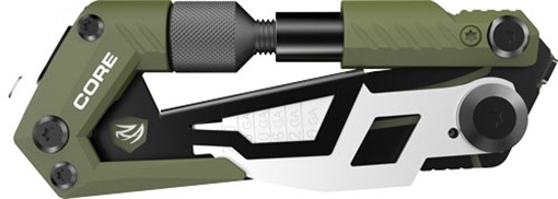 Picture of Real Avid Core Gun Tool Shotgun Olive Green/Black Stainless Steel Folding 1.50" Shotgun AVGTCORSG