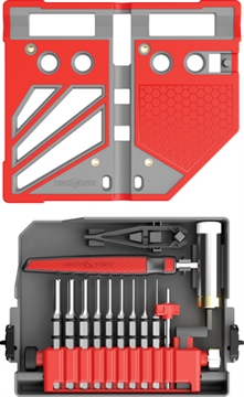 Picture of Real Avid Master Bench Block Pro Kit, Inlcudes Bench Block Punch Set and Hammer, Matte Finish, Gray and Red AVMBBPKIT