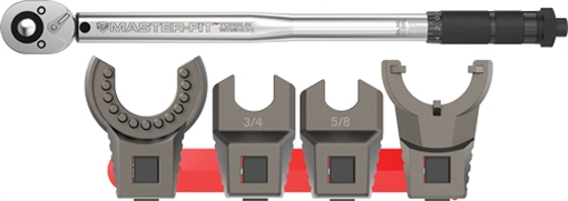 Picture of Real Avid Master -Fit 5 Piece Crowfoot Wrench Set Gray/Red AR-Platform Heavy Duty Torque Wrench Handle 5 Pieces AVMF5WS