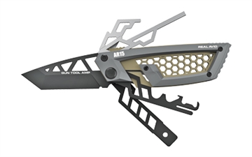 Picture of Real Avid Gun Tool AMP-AR Gray/OD Steel Folding Multi-tool for AR-15 AVGTAMPAR