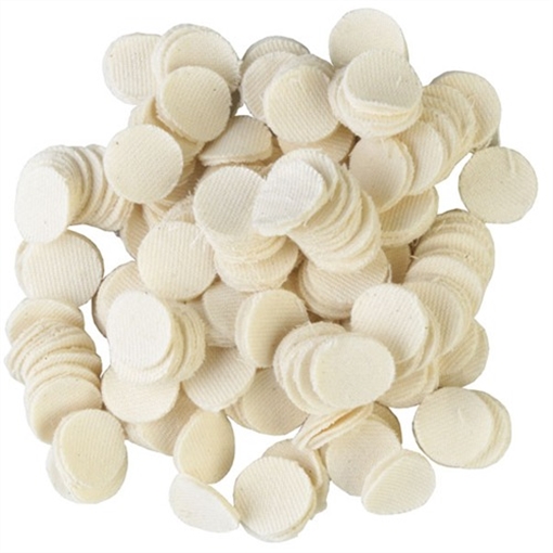 Picture of Brownells HEAVY DUTY COTTON ROUND PATCHES, .875''/.22-.25 CAL, 100 PACK NONE