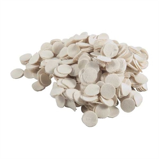 Picture of Brownells HEAVY DUTY COTTON ROUND PATCHES,.875''/.22-.25 CAL, 1000 PACK NONE