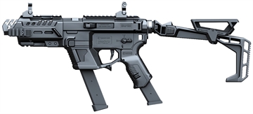 Picture of Recover Tactical P-IX+Basic PG9 Folding Stock Metal Front Guard Black PIXPBFST01