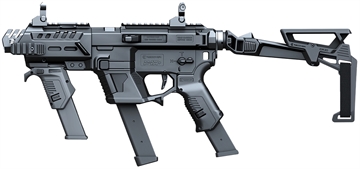 Picture of Recover Tactical P-IX+MG PG9 SR20 Metal Front Guard Folding Brace Black PIXPMGFBR01