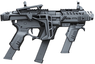 Picture of Recover Tactical P-IX+MG PG9 SR20 Metal Front Guard Folding Stock Black PIXPMGFST01