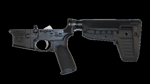 Picture of Bravo Company USA Lower Receiver Group w/ MK2 Receiver Extension & Stock Mod 1 SOPMOD LRG-RMS-STK-MOD-1-SPMD-BLK