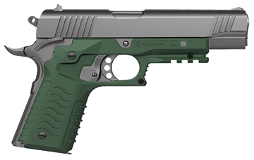 Picture of Recover Tactical CC3H-03 Grip & Rail System OD Green Polymer Picatinny for Standard Frame 1911 CC3H03