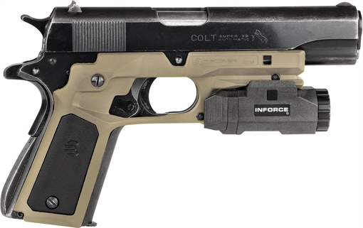 Picture of Recover Tactical Frame Grip Tan Polymer Frame with Interchangeable Black & Tan Panels for Standard Frame 1911 CC3P0201