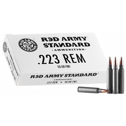 Picture of RED ARMY STANDARD AMO 223 REM 55GR LEAD CORE FMJ STEEL CASE 20-RD BOX (50 BOXES PER CASE) AM3089
