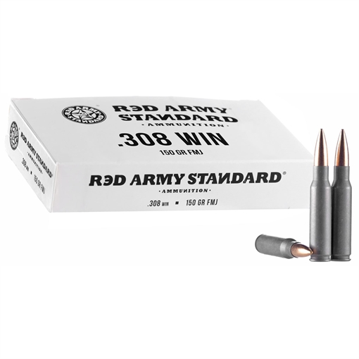 Picture of RED ARMY STANDARD AMO 308 WIN 150GR LEAD CORE FMJ STEEL CASE 20-RD BOX (25 BOXES PER CASE) AM3090