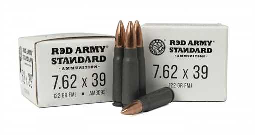 Picture of RED ARMY STANDARD AMO 7.62X39MM 122GR LEAD CORE FMJ STEEL CASE 20-RD BOX (50 BOXES PER CASE) AM3092