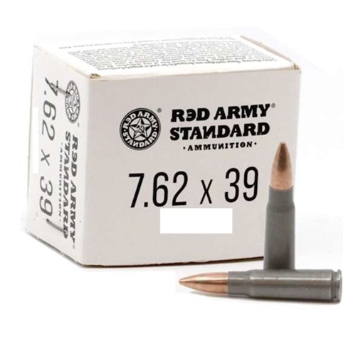 Picture of RED ARMY STANDARD AMO 7.62X39MM 122GR LEAD CORE HP STEEL CASE 20-RD BOX (50 BOXES PER CASE) AM3371